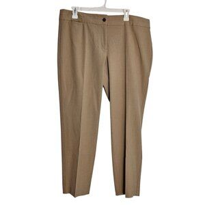 Talbots Womens Tan Signature  Flat Front Ankle Length Tapered Pants Size 16
